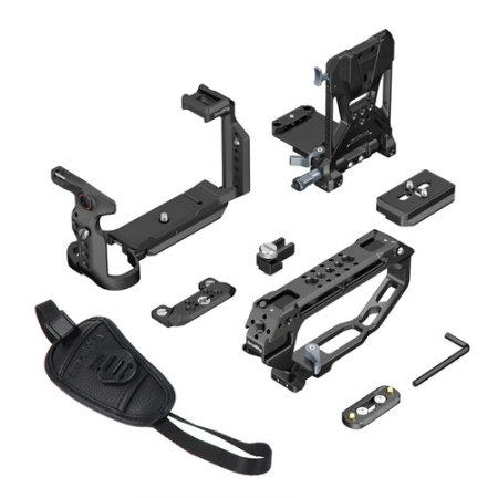 SmallRig 6779 - klatka do Sony FX5 z uchwytem górnym, płytką V-Mount i paskiem na rękę - zawartość zestawu
